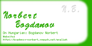 norbert bogdanov business card